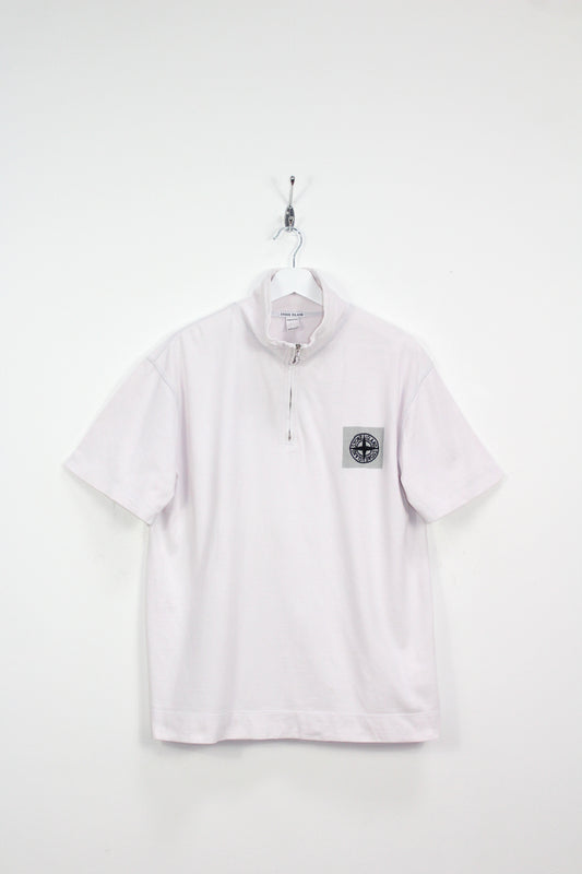 VINTAGE STONE ISLAND SS 2001 HALF ZIP COMPASS LOGO T-SHIRT LARGE