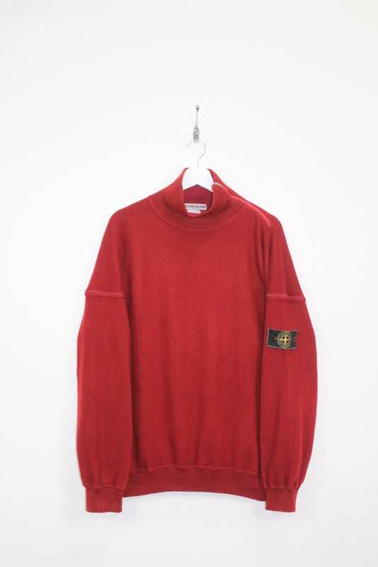 VINTAGE STONE ISLAND AW 1989 ZIPPED MOCK NECK WOOL SWEATSHIRT MEDIUM