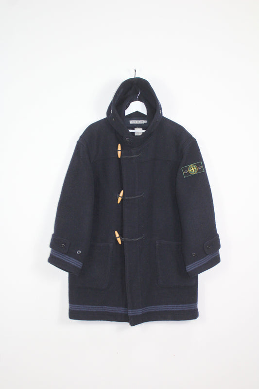 VINTAGE STONE ISLAND AW 1986 MONTGOMERY WOOL DUFFLE COAT MEDIUM