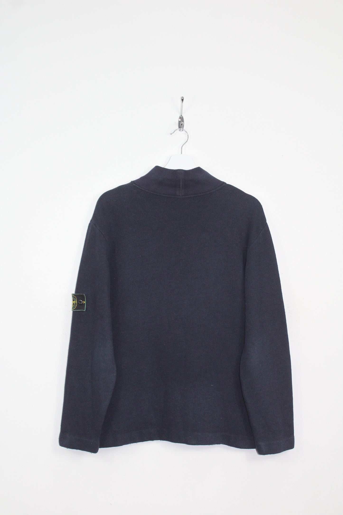 VINTAGE STONE ISLAND AW 1999 MOCK NECK RIBBED WOOL SWEATSHIRT MEDIUM