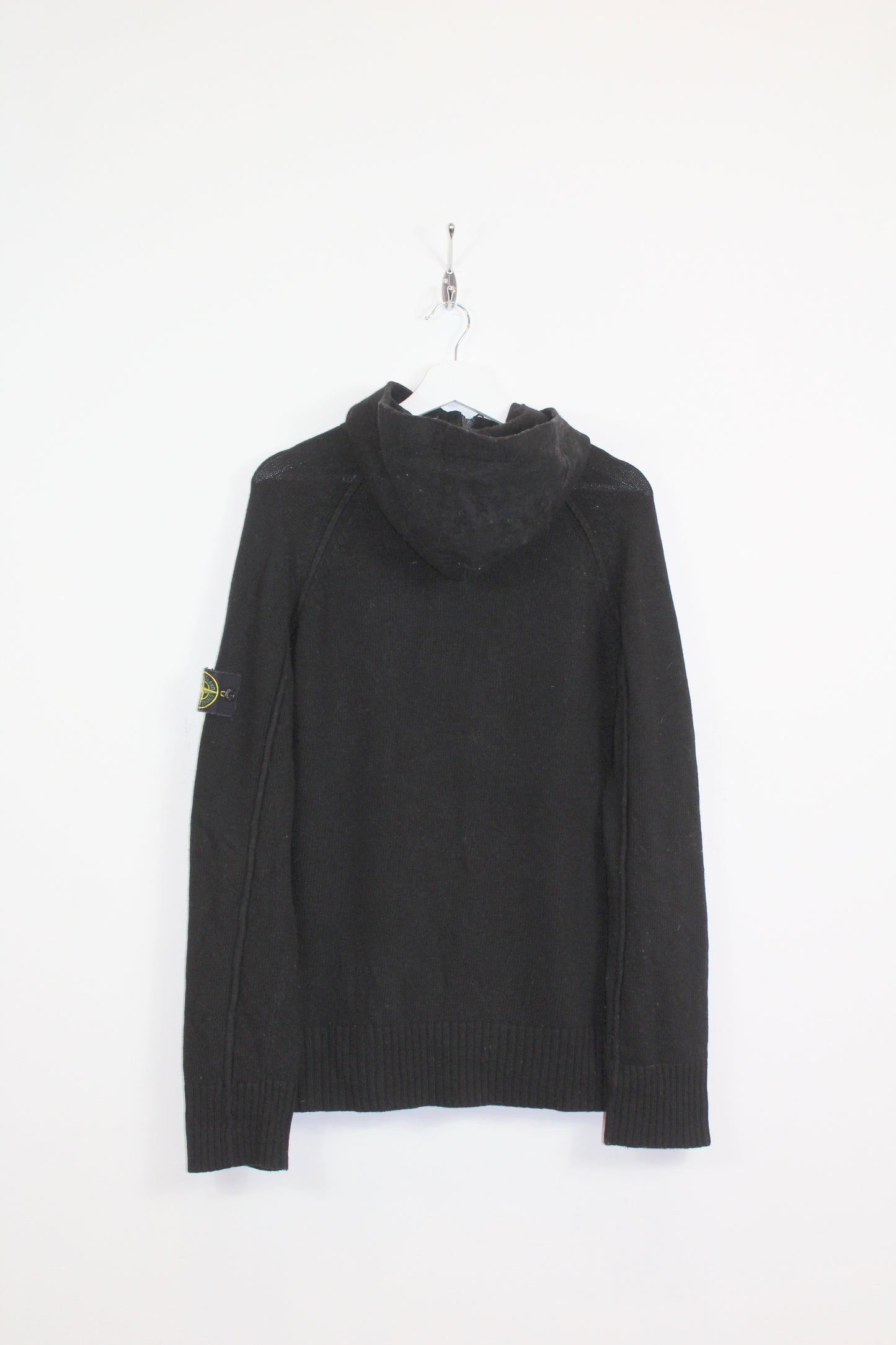 STONE ISLAND AW 2006 ZIP-BUTTONS WOOL HOODIE JUMPER LARGE