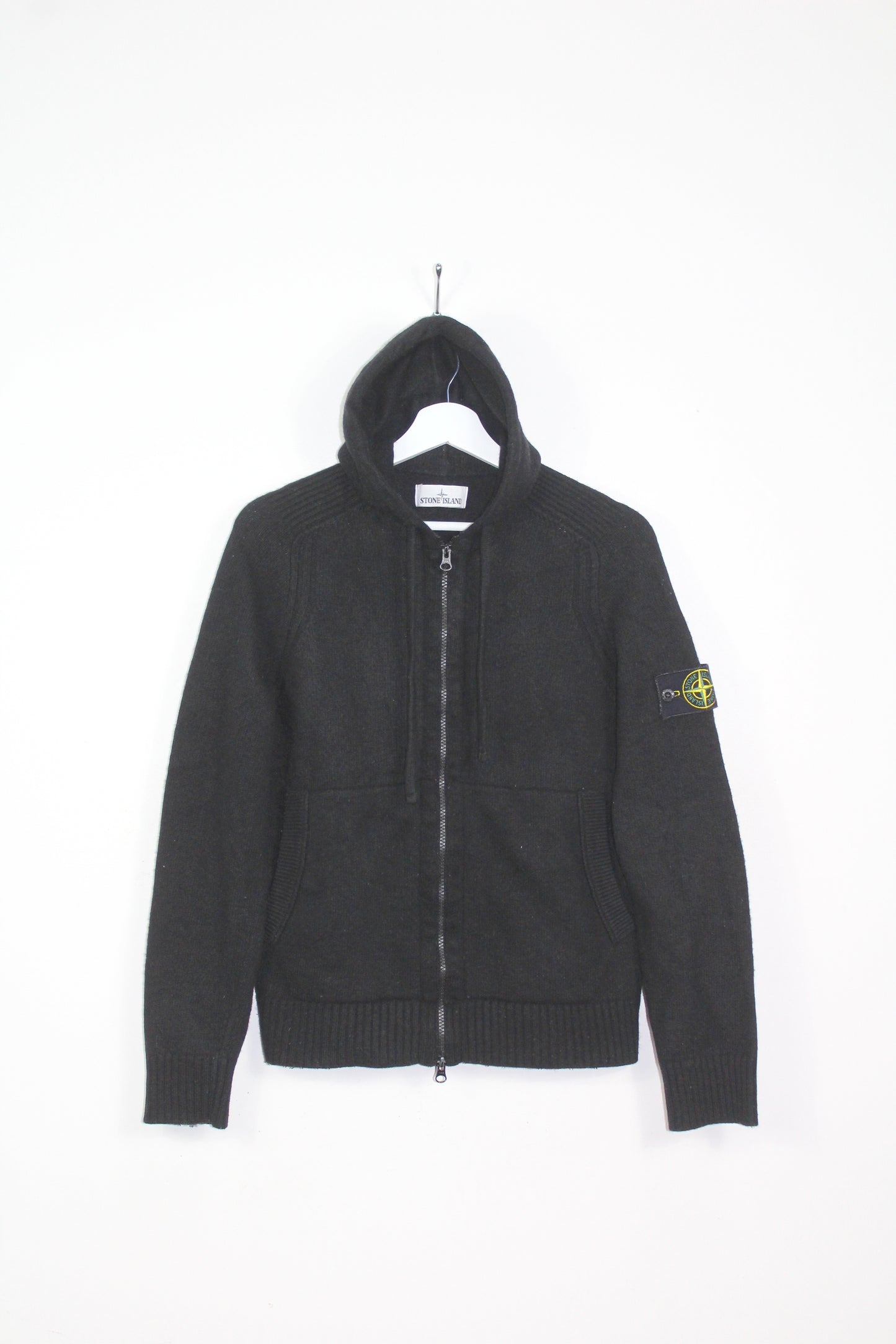 STONE ISLAND AW 2019 WOOL KNIT HOODIE JUMPER SMALL