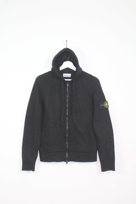 STONE ISLAND AW 2019 WOOL KNIT HOODIE JUMPER SMALL