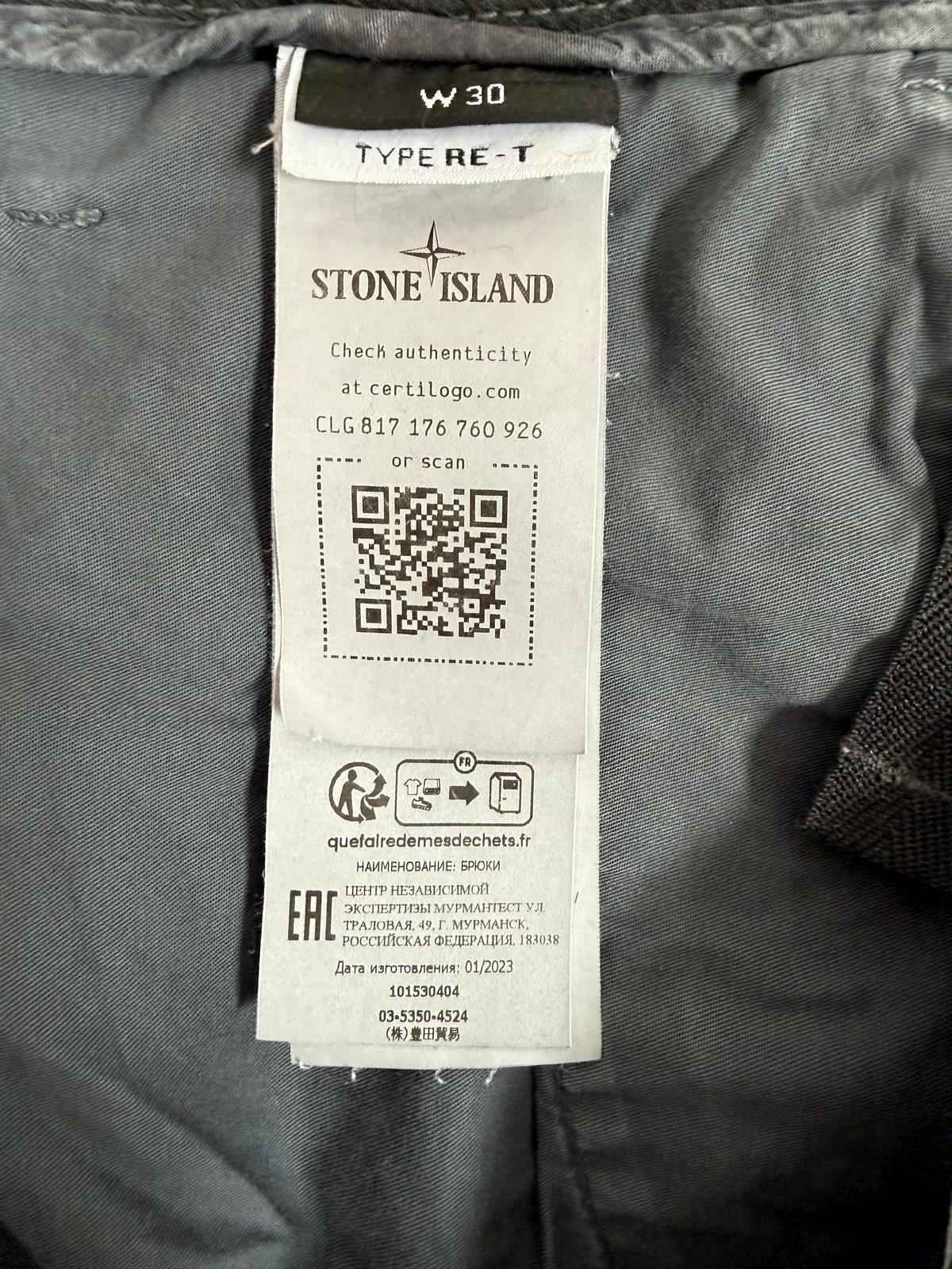 STONE ISLAND TYPE RE-T CARGO TROUSERS W 30" x L 30"