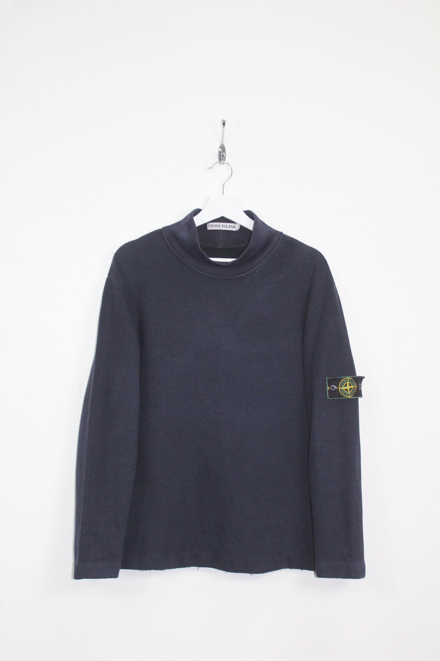 VINTAGE STONE ISLAND AW 1999 MOCK NECK RIBBED WOOL SWEATSHIRT MEDIUM