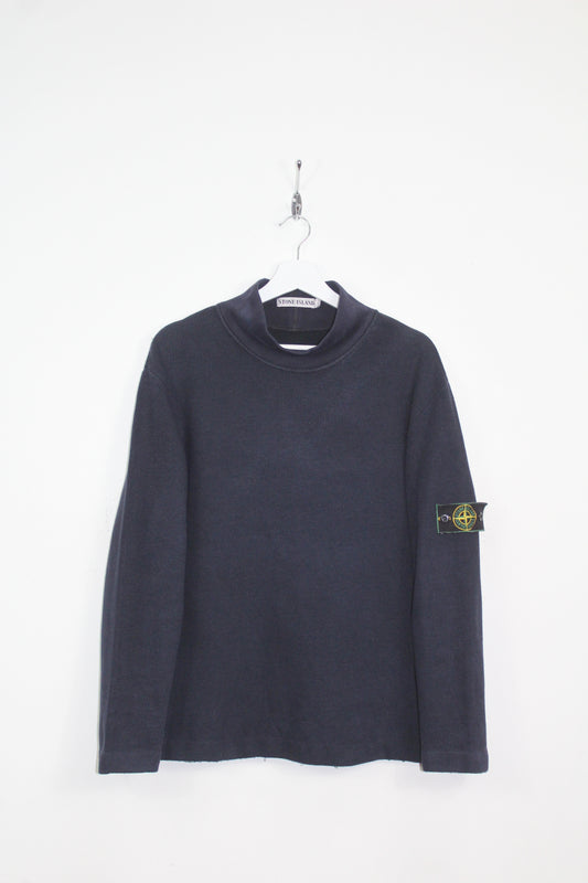 VINTAGE STONE ISLAND AW 1999 MOCK NECK RIBBED WOOL SWEATSHIRT MEDIUM