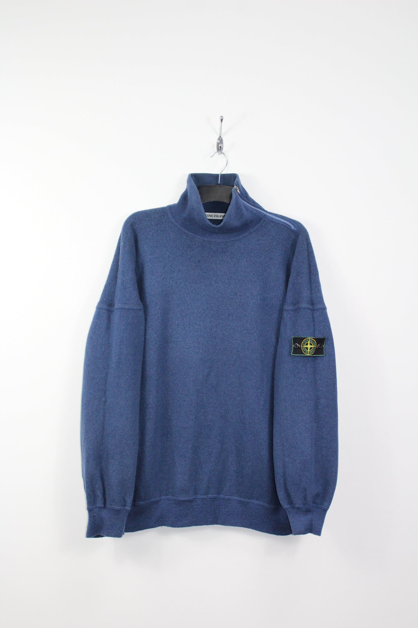 VINTAGE STONE ISLAND AW 1989 ZIPPED MOCK NECK WOOL SWEATSHIRT XL