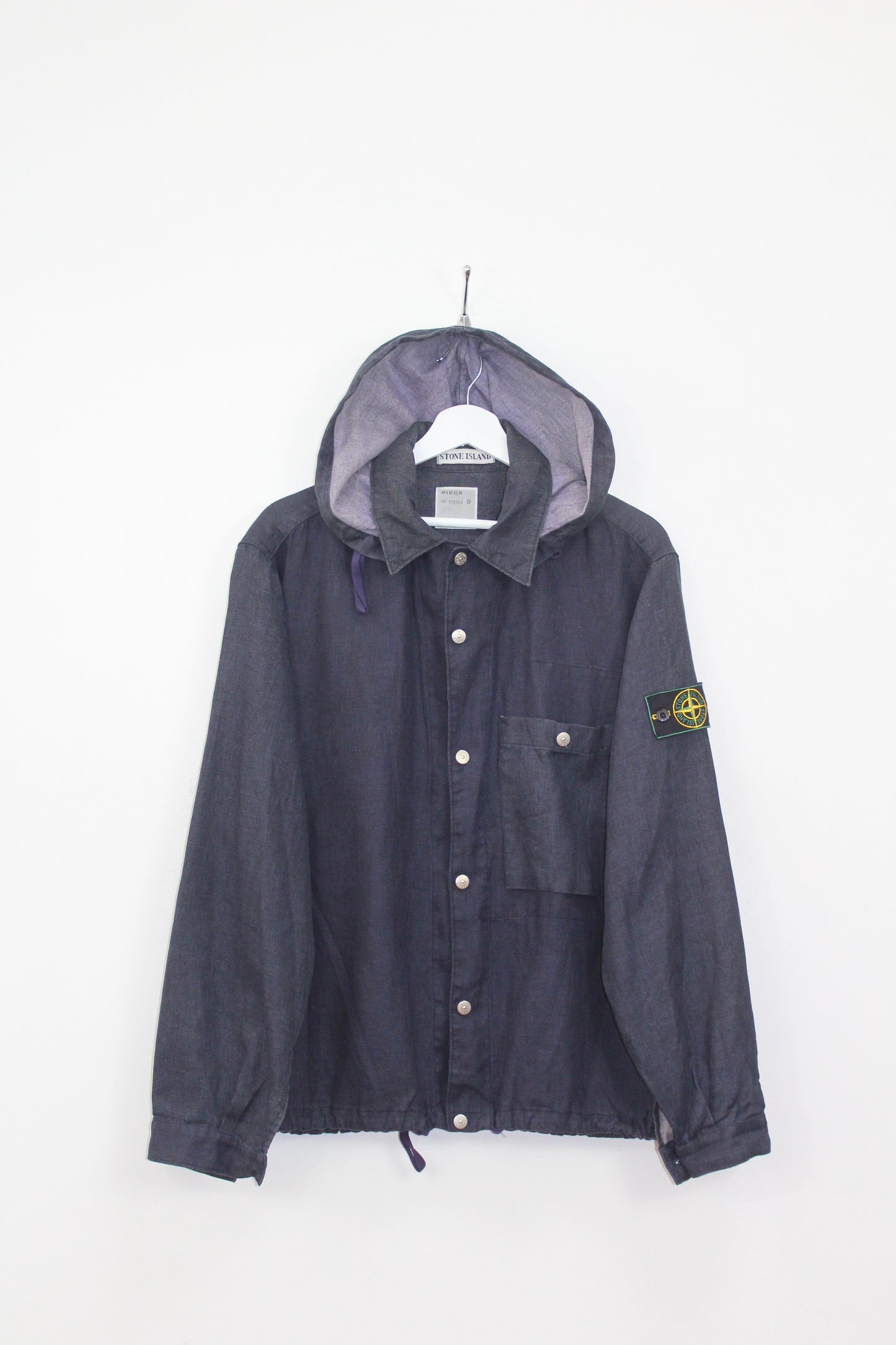 VINTAGE STONE ISLAND SS 1999 COATED HOODIE OVERSHIRT JACKET MEDIUM