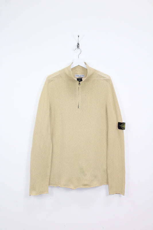 VINTAGE STONE ISLAND SS 2004 1/4 ZIP COTTON KNIT SWEATSHIRT LARGE