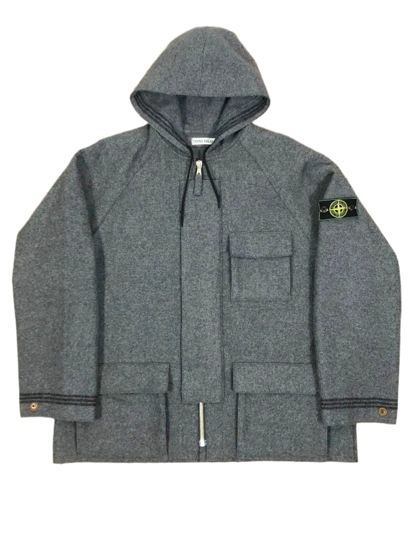 STONE ISLAND 80'S VINTAGE WOOL HOODIE JACKET XL