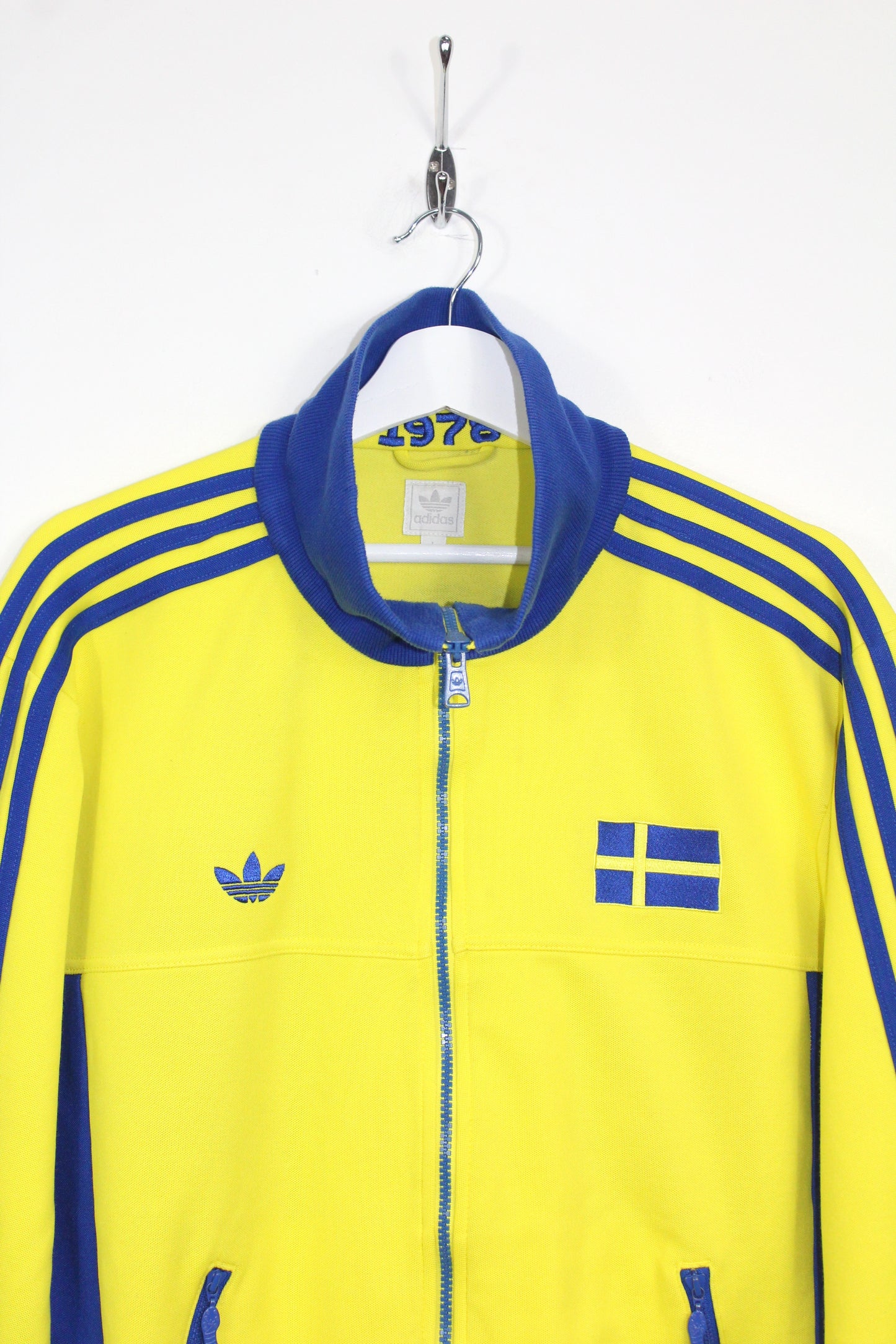 ADIDAS ORIGINALS SWEDEN WORLD CUP 1978 TRACKSUIT TOP JACKET LARGE