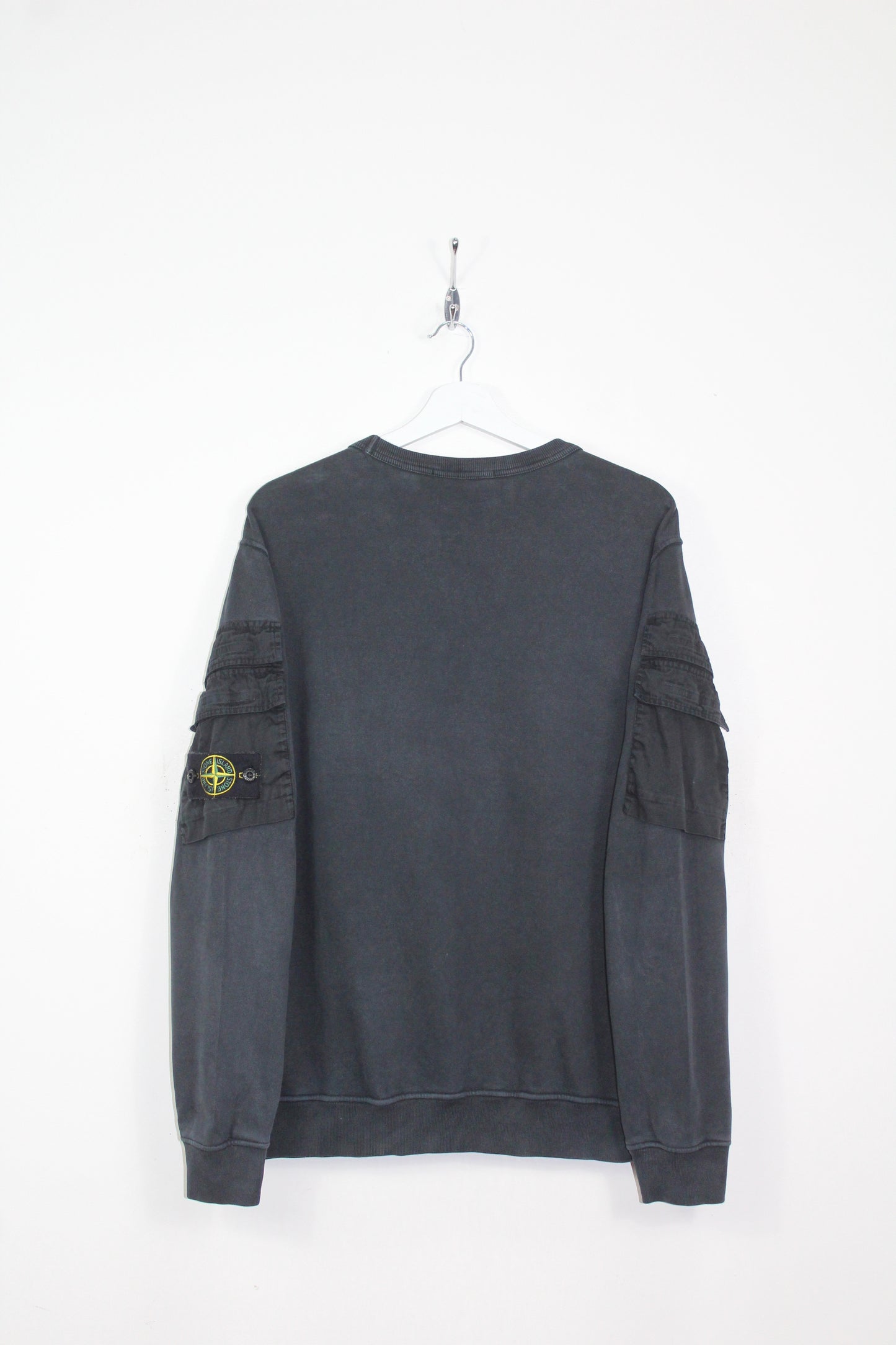 STONE ISLAND AW 2023 DOUBLE SLEEVE POCKET CREW NECK SWEATSHIRT LARGE