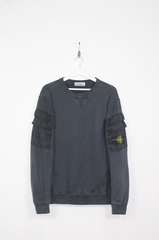 STONE ISLAND AW 2023 DOUBLE SLEEVE POCKET CREW NECK SWEATSHIRT LARGE