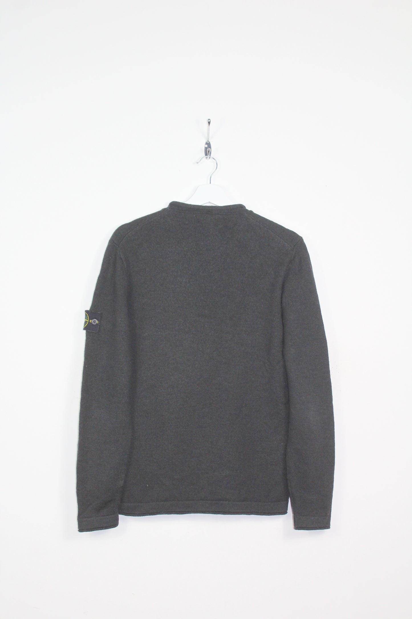 STONE ISLAND AW 2017 GREY MELANGE KNIT WOOL SWEATSHIRT MEDIUM