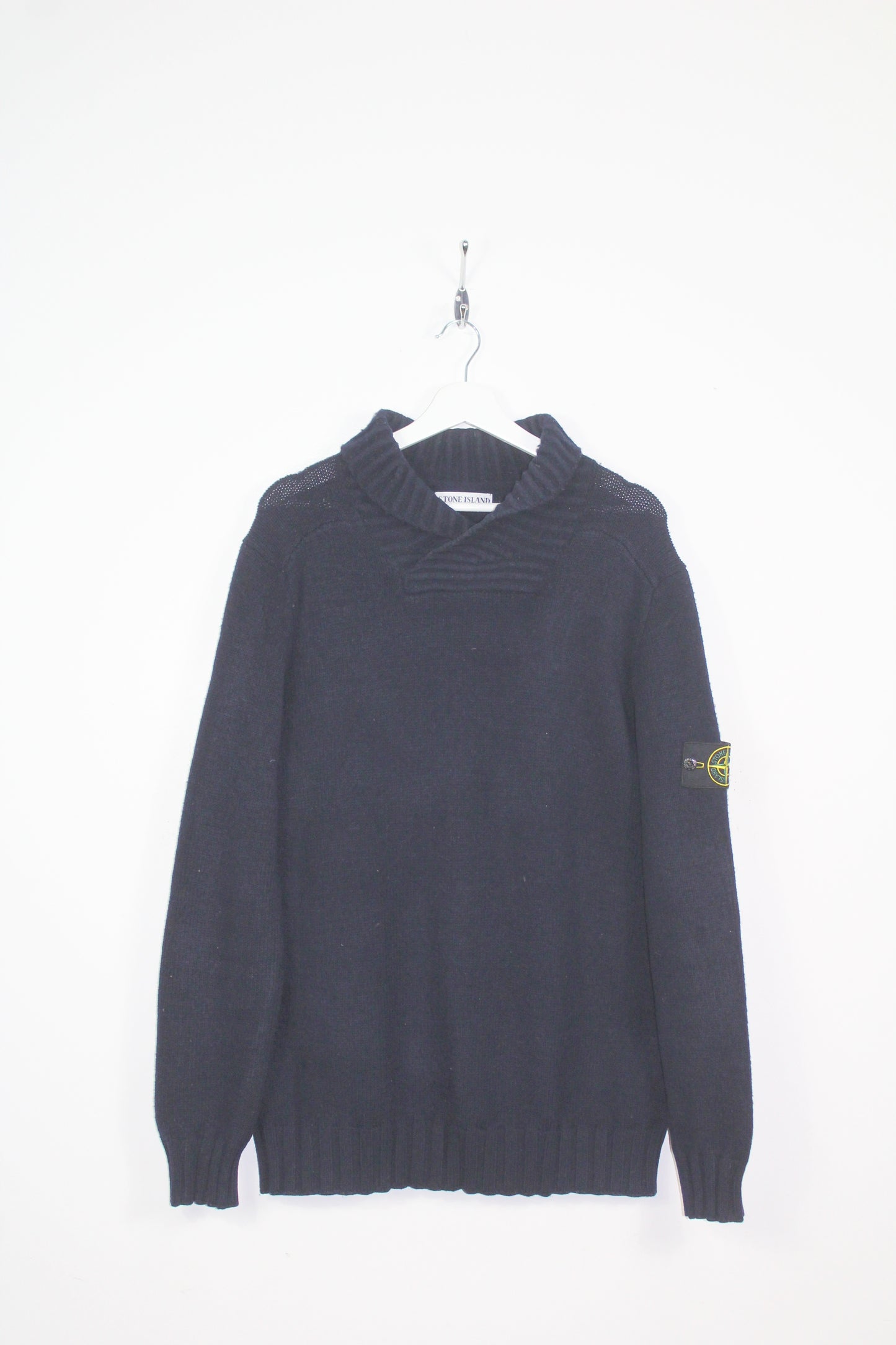 STONE ISLAND AW 2011 SHAWL COLLAR WOOL KNIT JUMPER XL