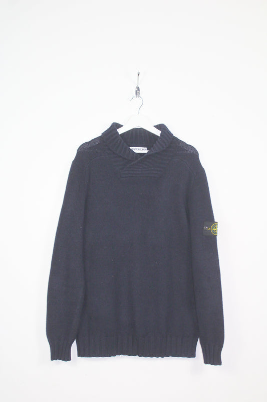 STONE ISLAND AW 2011 SHAWL COLLAR WOOL KNIT JUMPER XL
