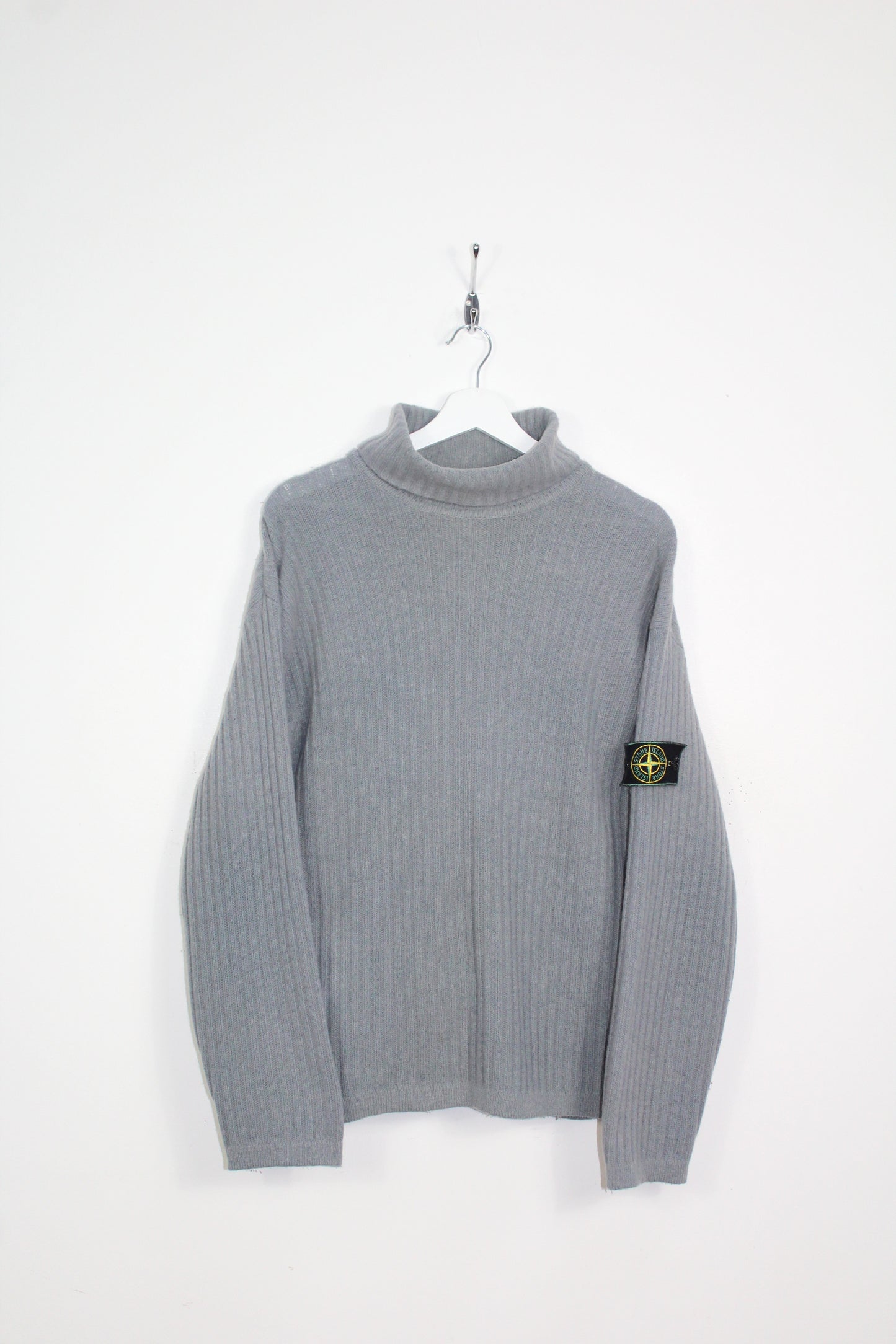 STONE ISLAND 80'S VINTAGE ROLL NECK KNIT WOOL JUMPER MEDIUM