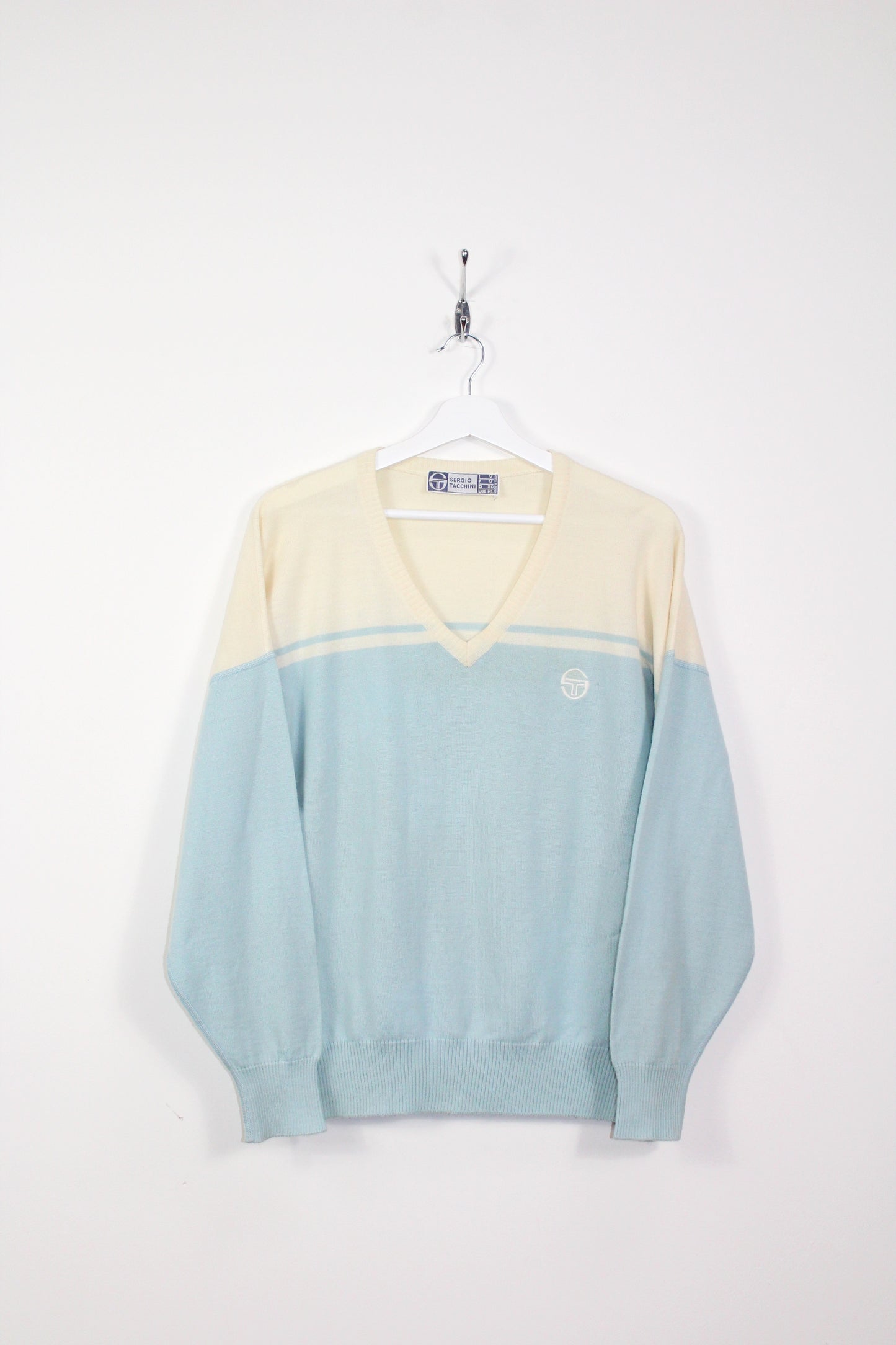 SERGIO TACCHINI OG 80'S VINTAGE MCENROE NEW YOUNG LINE TENNIS WOOL JUMPER LARGE