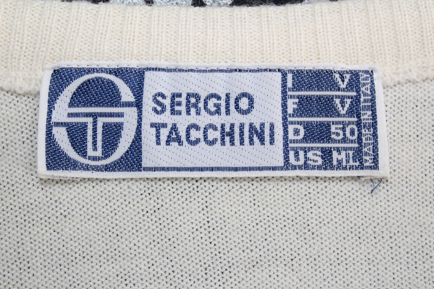 SERGIO TACCHINI OG 80'S VINTAGE MCENROE NEW YOUNG LINE TENNIS WOOL JUMPER LARGE