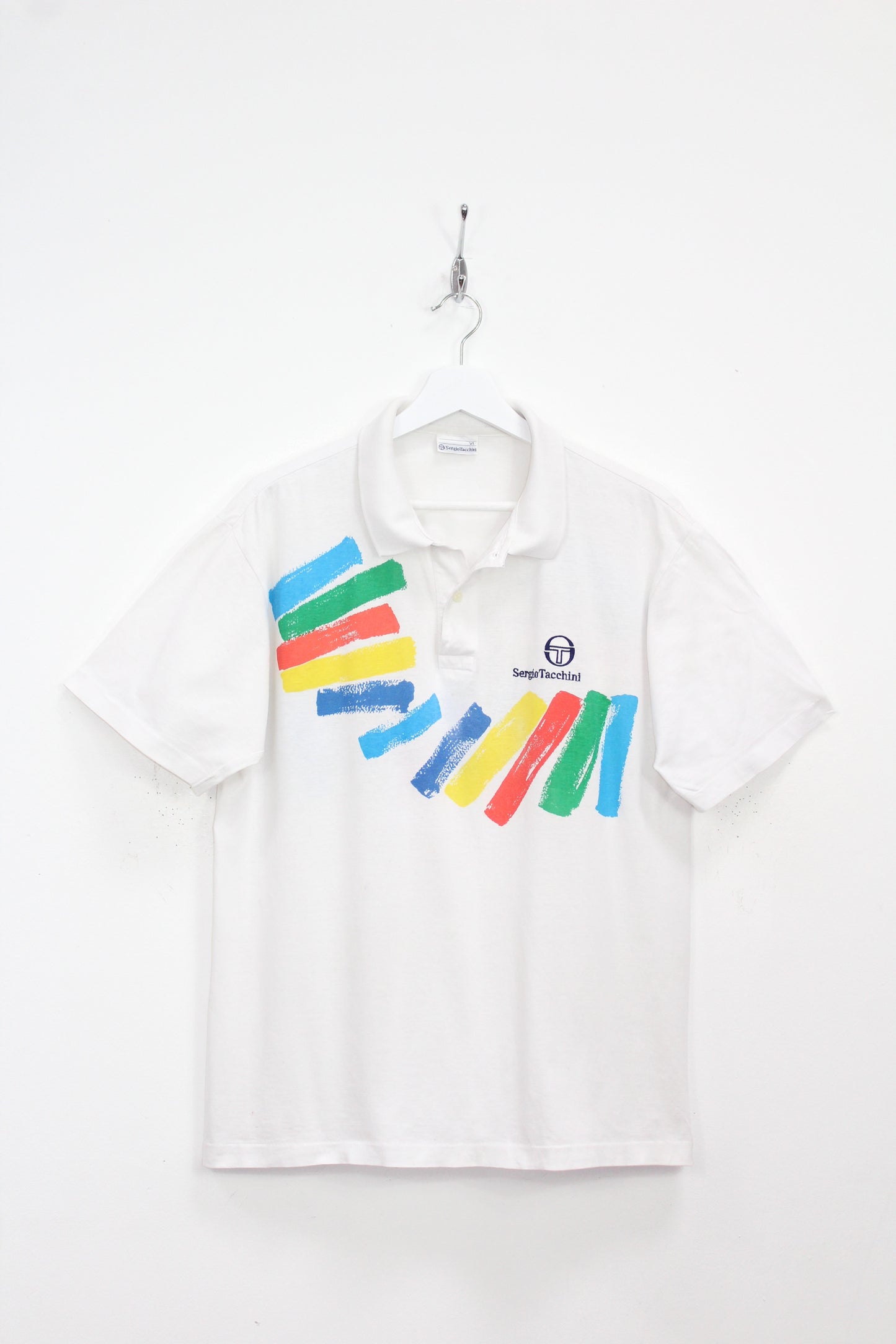 SERGIO TACCHINI 80'S VINTAGE SAMPRAS US OPEN 1989 TENNIS POLO SHIRT LARGE