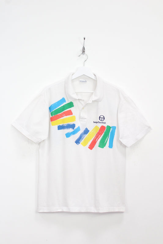 SERGIO TACCHINI 80'S VINTAGE SAMPRAS US OPEN 1989 TENNIS POLO SHIRT LARGE
