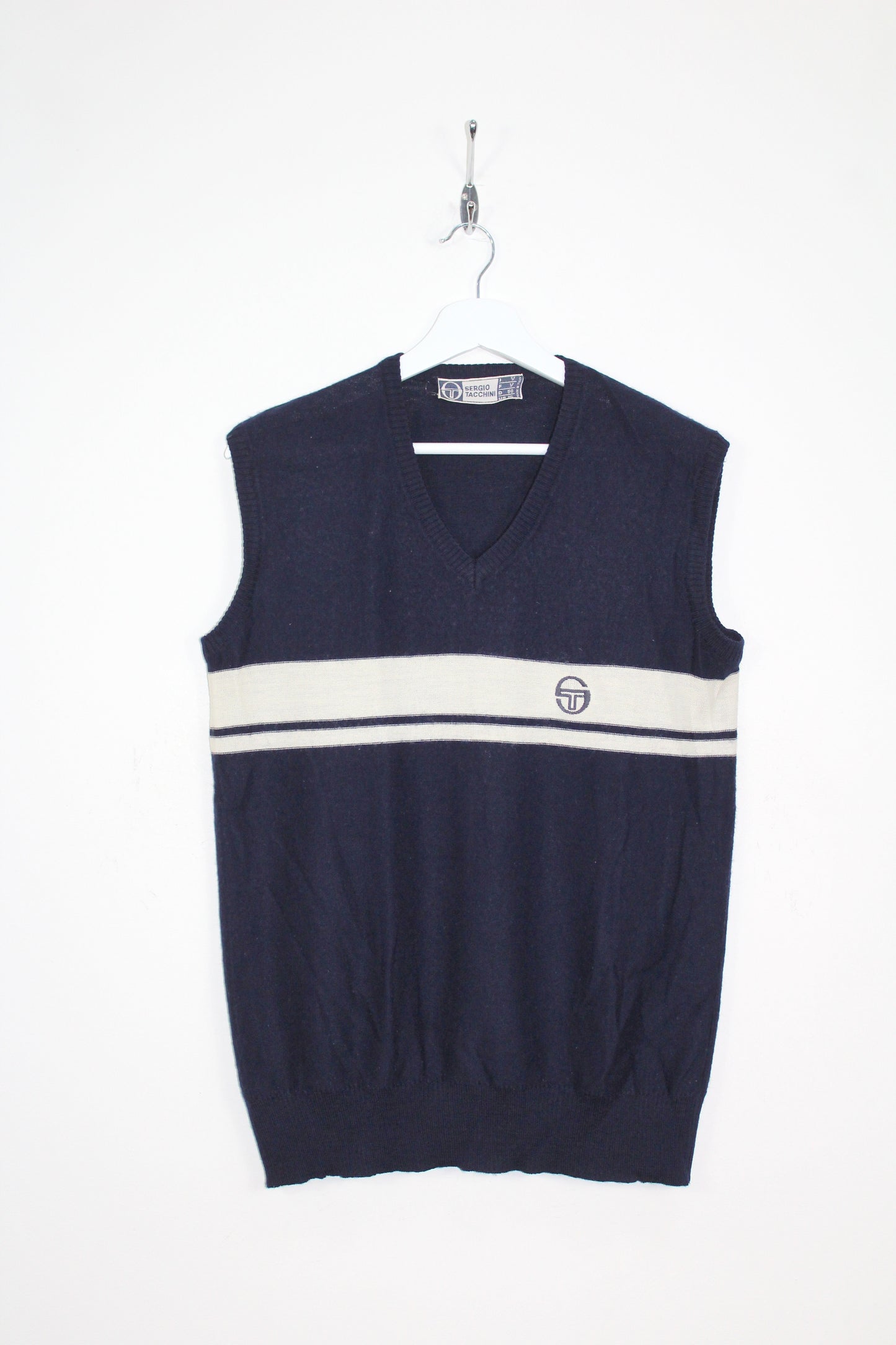 SERGIO TACCHINI OG 80'S VINTAGE MCENROE MASTERS TENNIS SLEEVELESS WOOL JUMPER MEDIUM