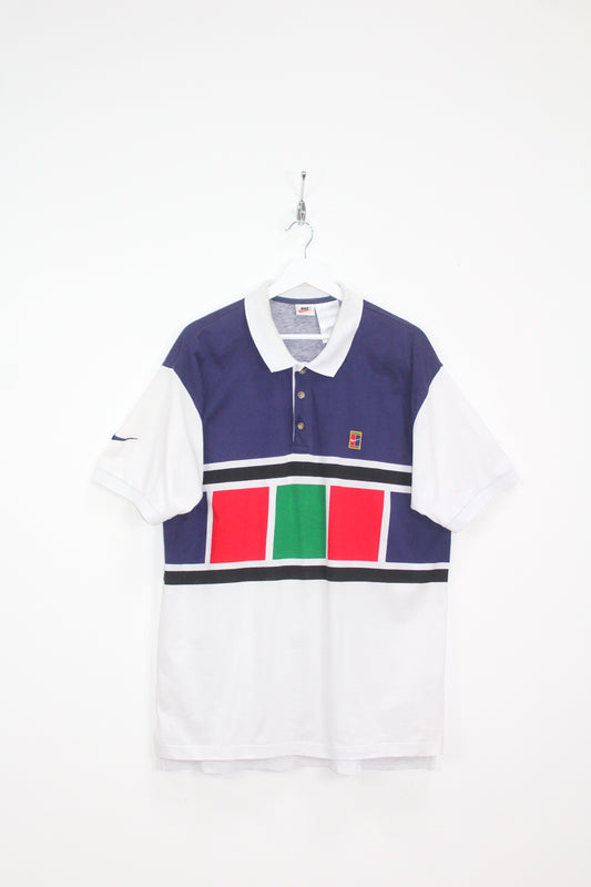 NIKE 90'S VINTAGE TN CHALLENGE COURT JIM COURIER US OPEN 1995 TENNIS POLO SHIRT XL
