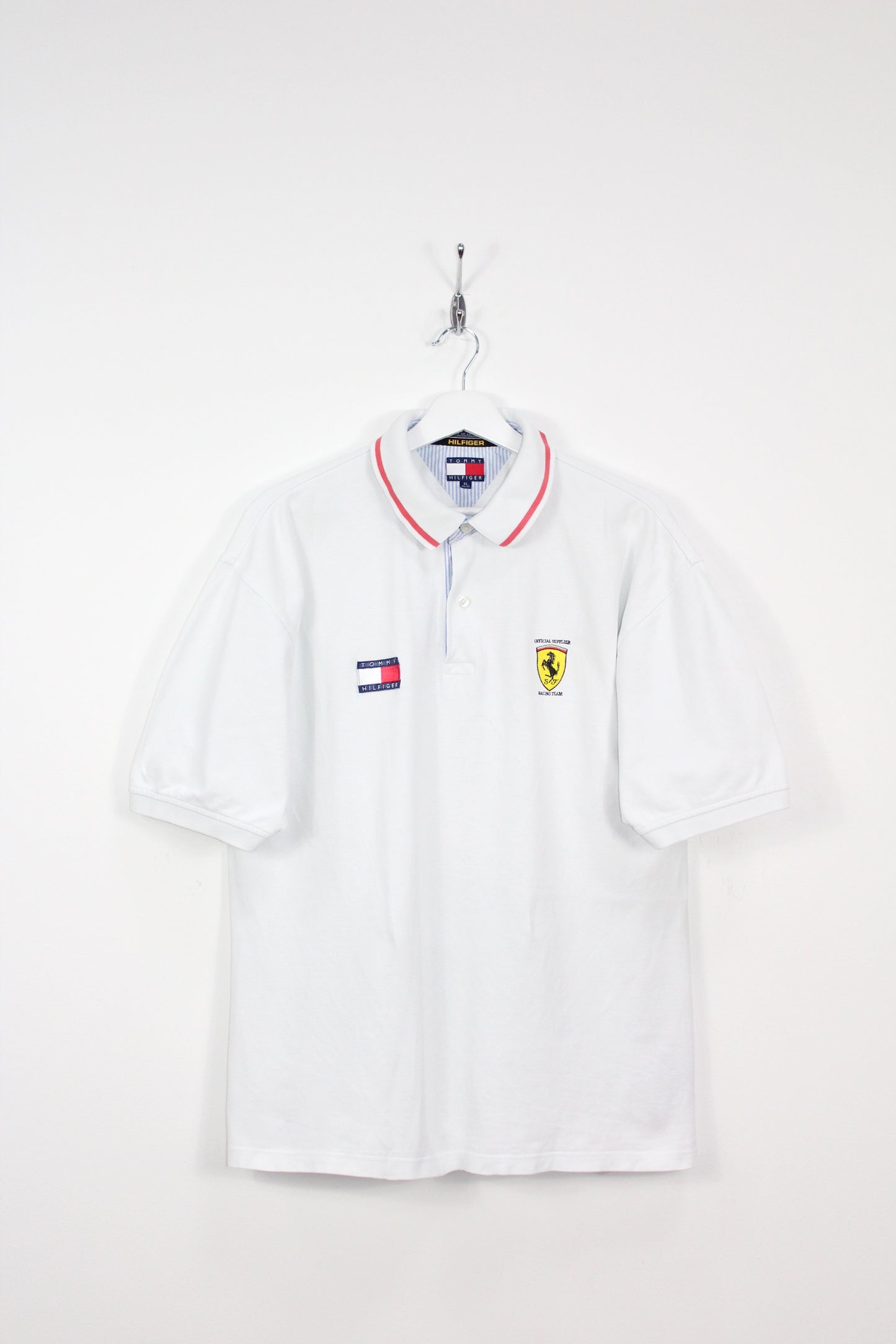 TOMMY HILFIGER FERRARI RACING TEAM 90'S VINTAGE POLO SHIRT XL