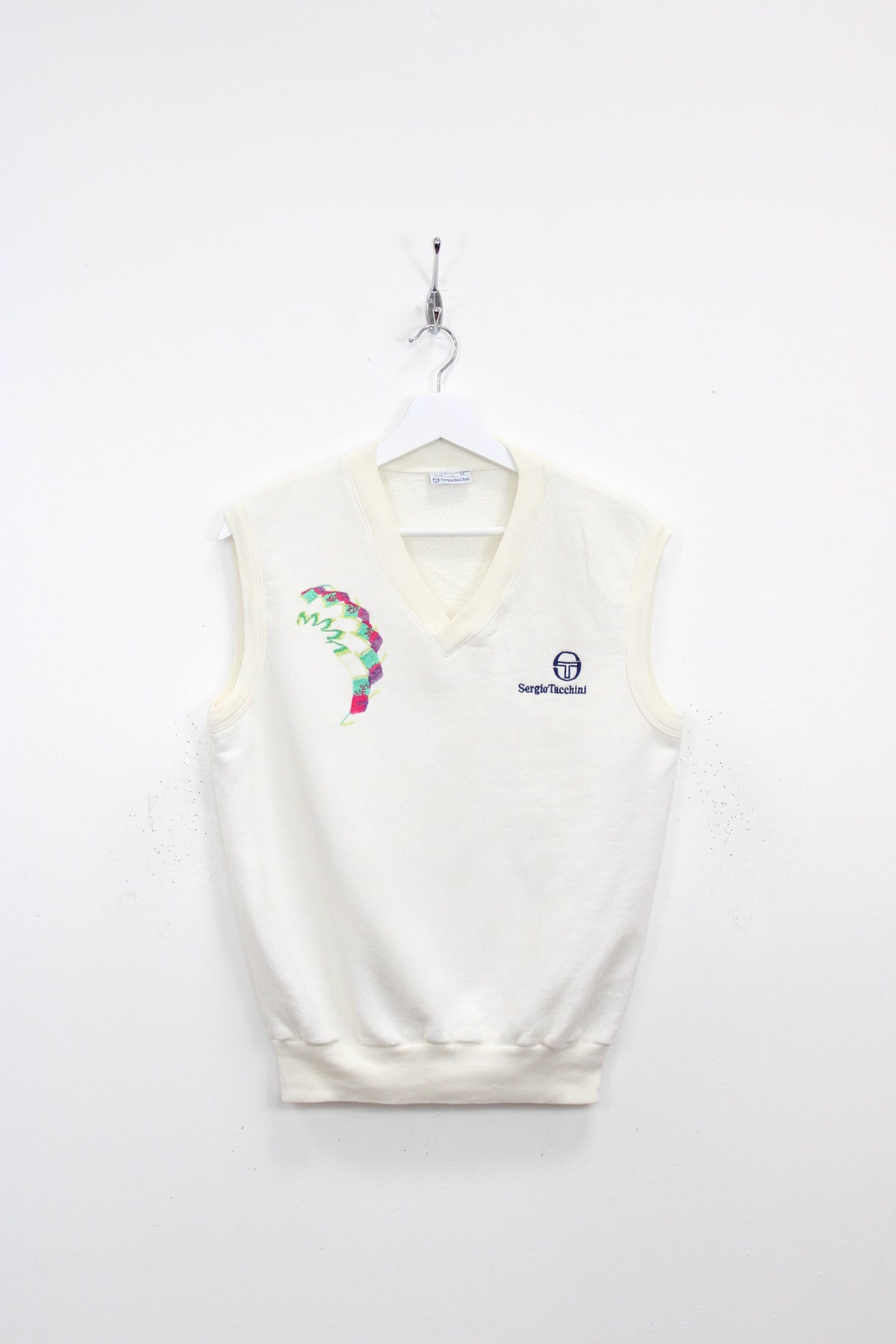 SERGIO TACCHINI VINTAGE BRUGUERA 1991 TENNIS SLEVELESS SWEATSHIRT MEDIUM