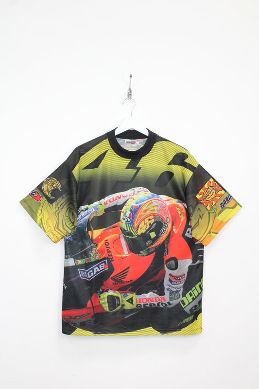 VINTAGE DARING VALENTINO ROSSI THE DOCTOR 46 MOTO GP GRAPHIC RACING T-SHIRT LARGE