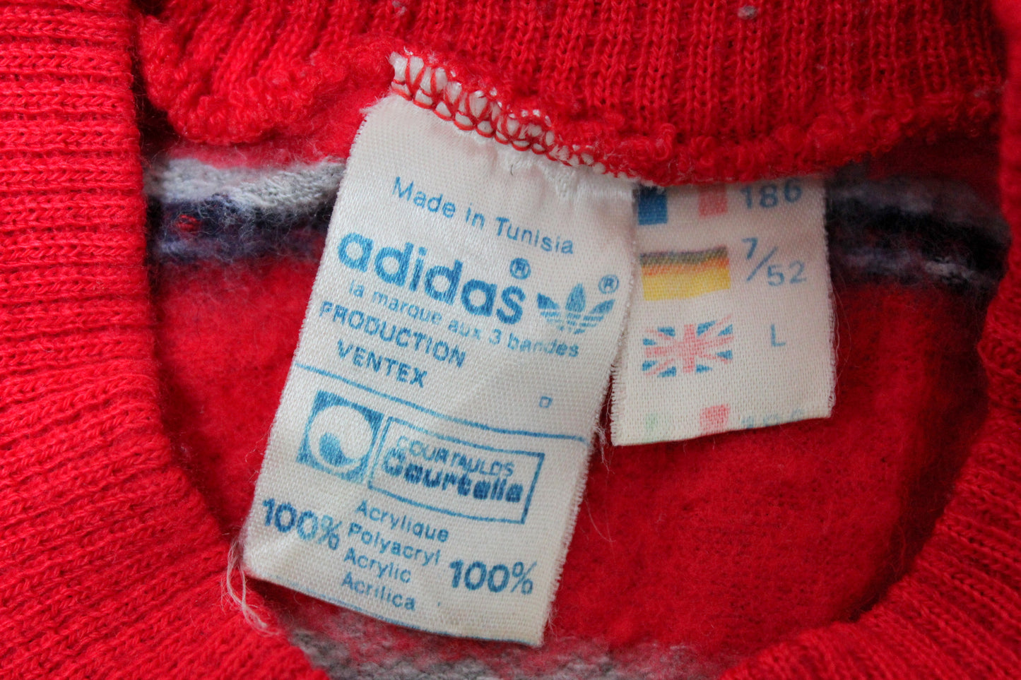 ADIDAS FIRST VENTEX 80'S VINTAGE STRIPED SWEATSHIRT LARGE