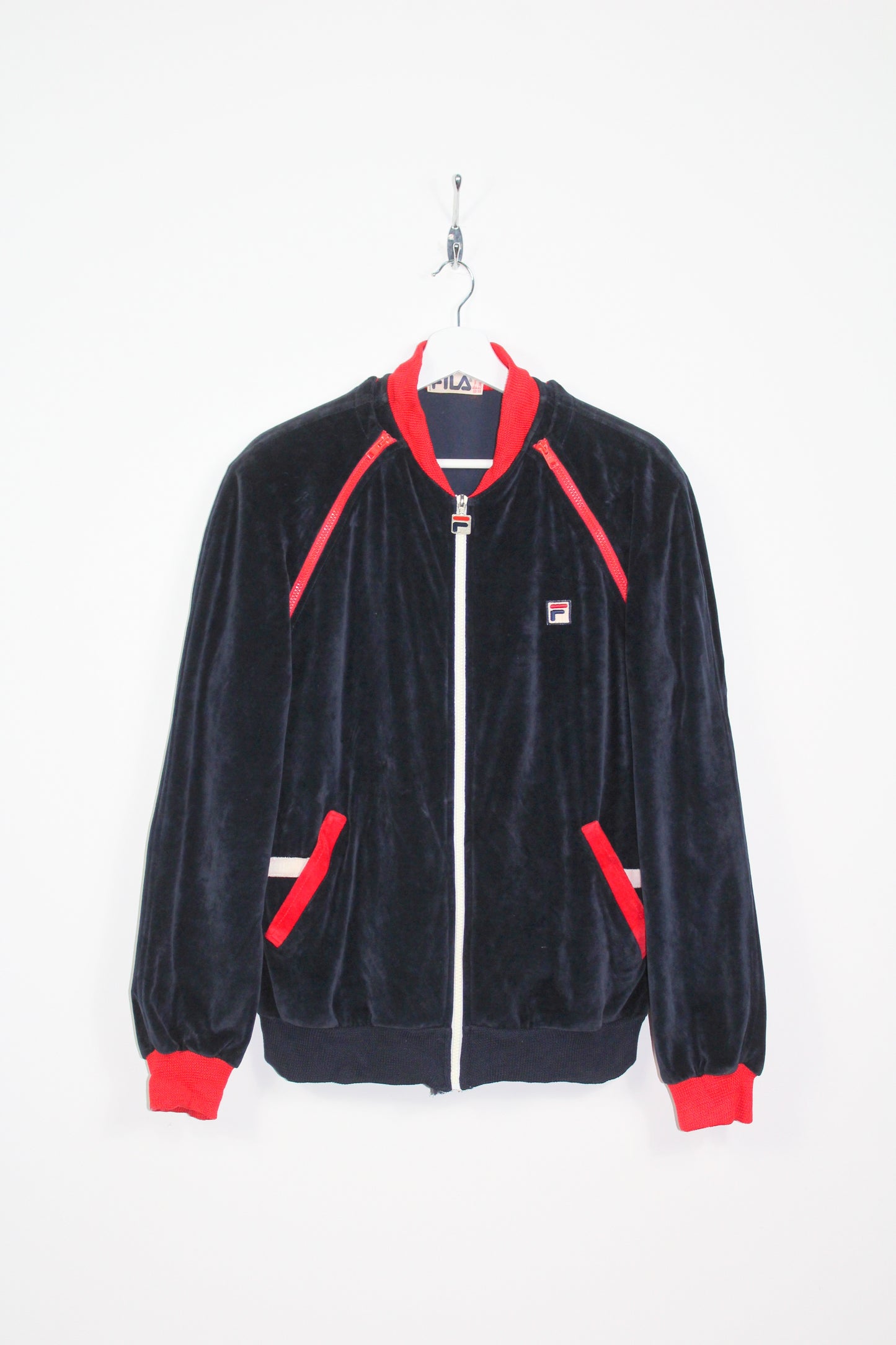 FILA 70'S VINTAGE VARISSA VELOUR TRACKSUIT TOP JACKET MEDIUM