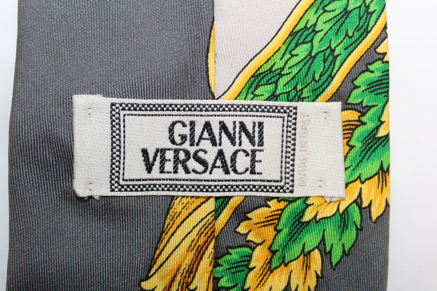 VINTAGE GIANNI VERSACE BAROQUE PATTERN SILK TIE