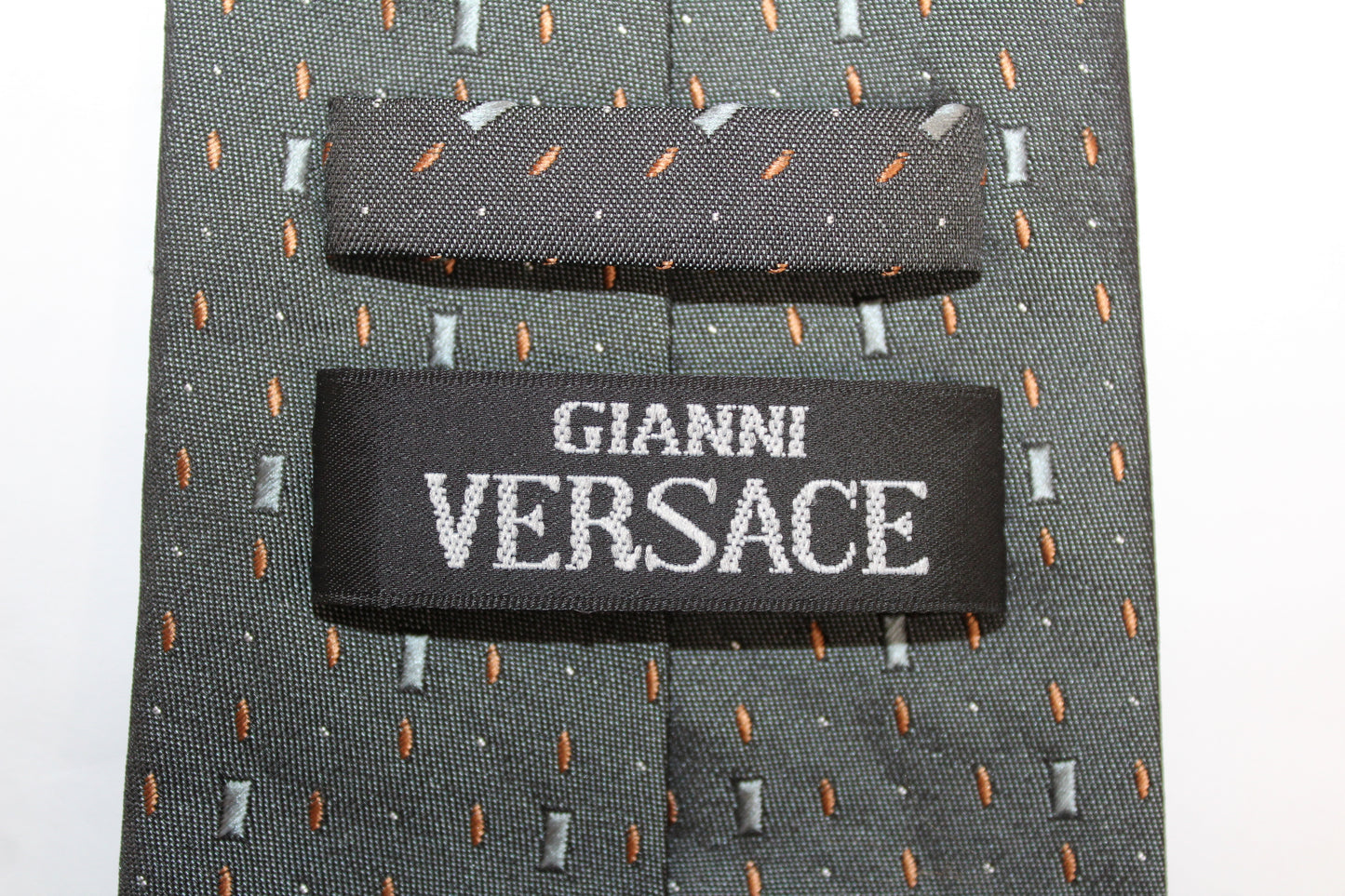 VINTAGE GIANNI VERSACE GEOMETRIC PATTERN SILK TIE