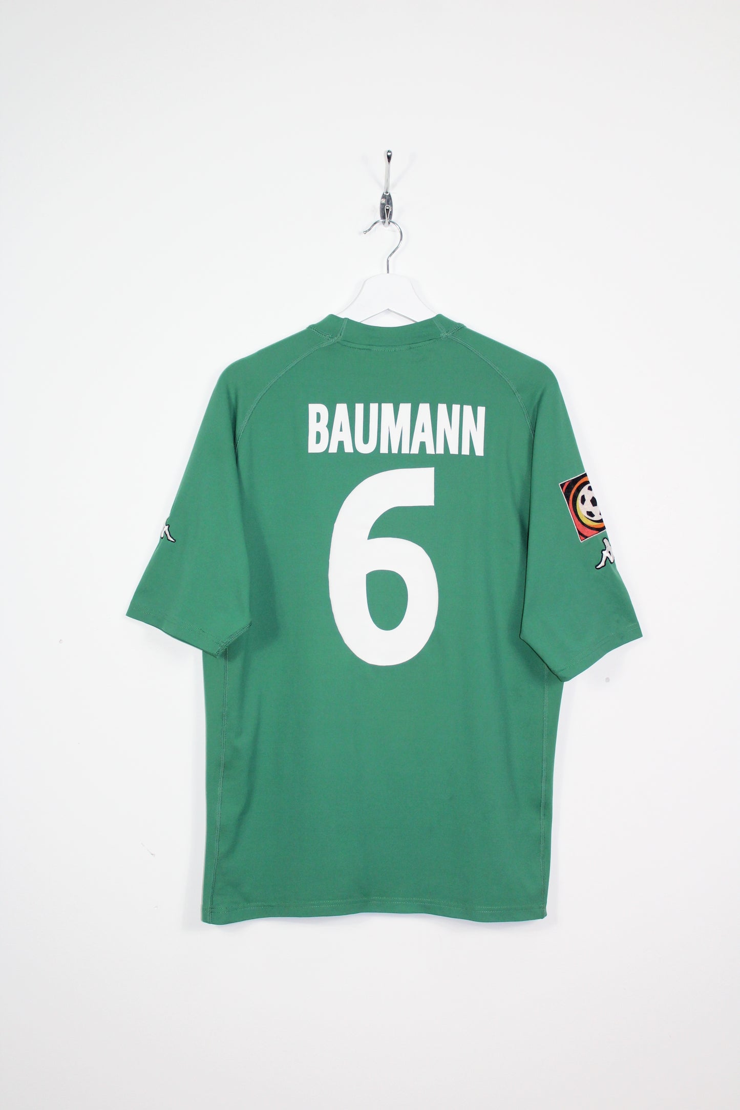 WERDER BREMEN 2001-02 KAPPA HOME FOOTBALL SHIRT BAUMANN #6 LARGE