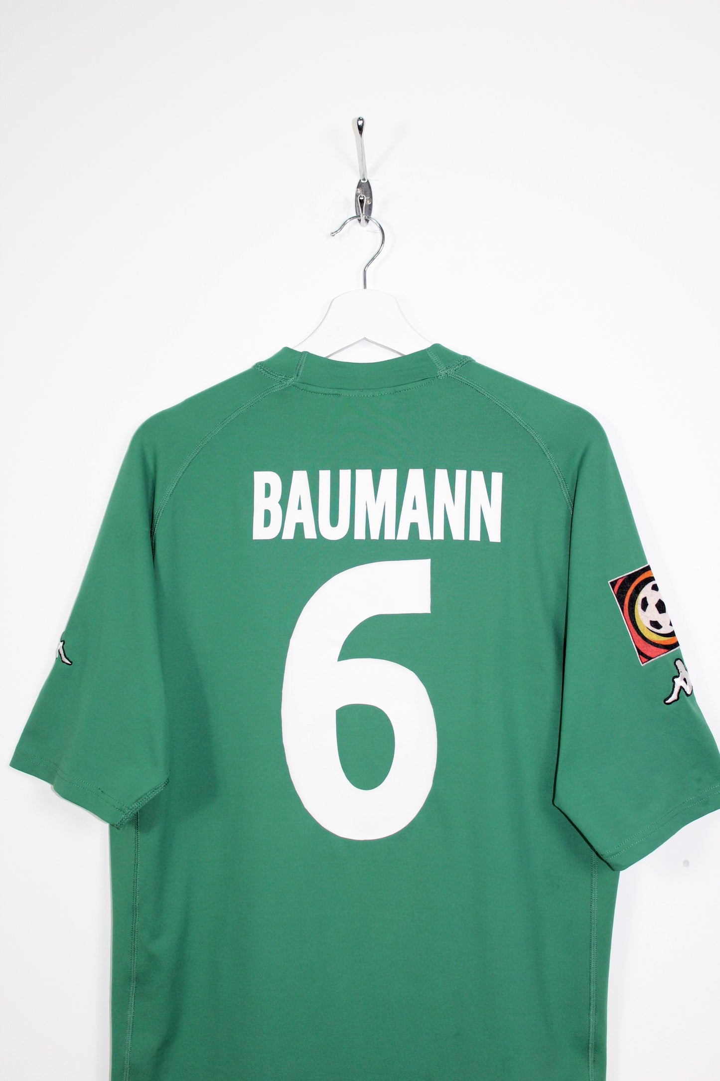 WERDER BREMEN 2001-02 KAPPA HOME FOOTBALL SHIRT BAUMANN #6 LARGE