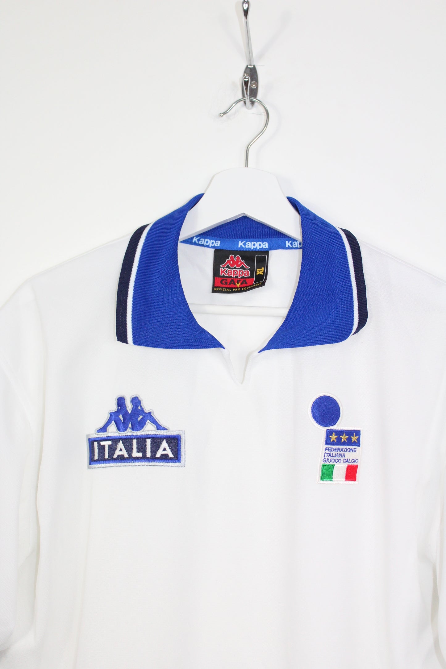 ITALY EURO 2000 VINTAGE KAPPA AWAY FOOTBALL POLO SHIRT BNWT XL