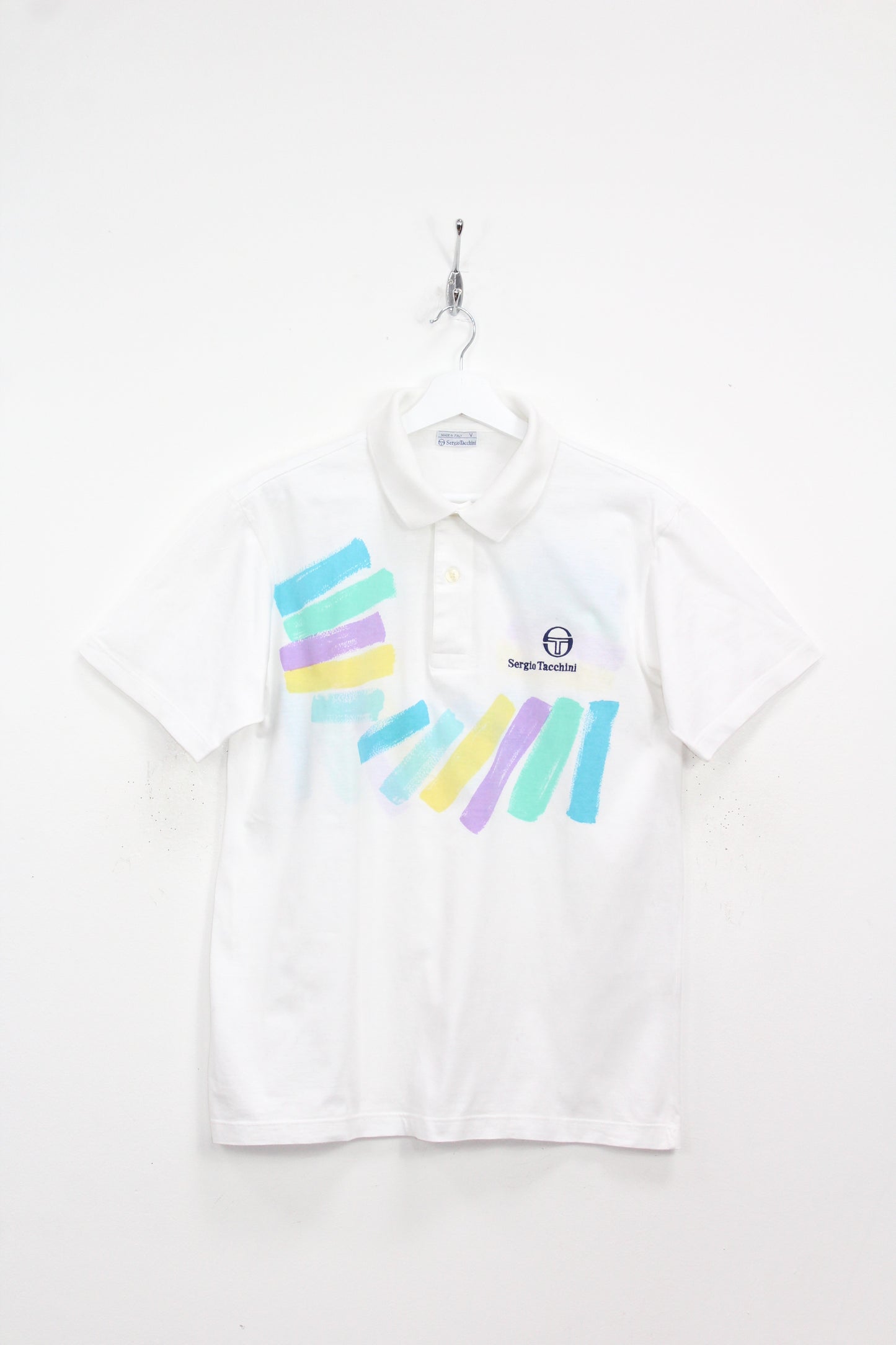SERGIO TACCHINI 80'S VINTAGE SAMPRAS US OPEN 1989 TENNIS POLO SHIRT LARGE