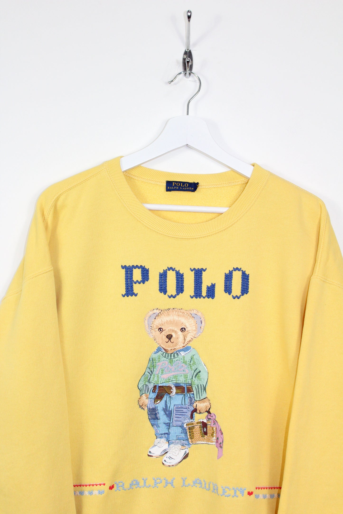 POLO RALPH LAUREN NEW ORLEANS POLO BEAR FLEECE SWEATSHIRT LARGE