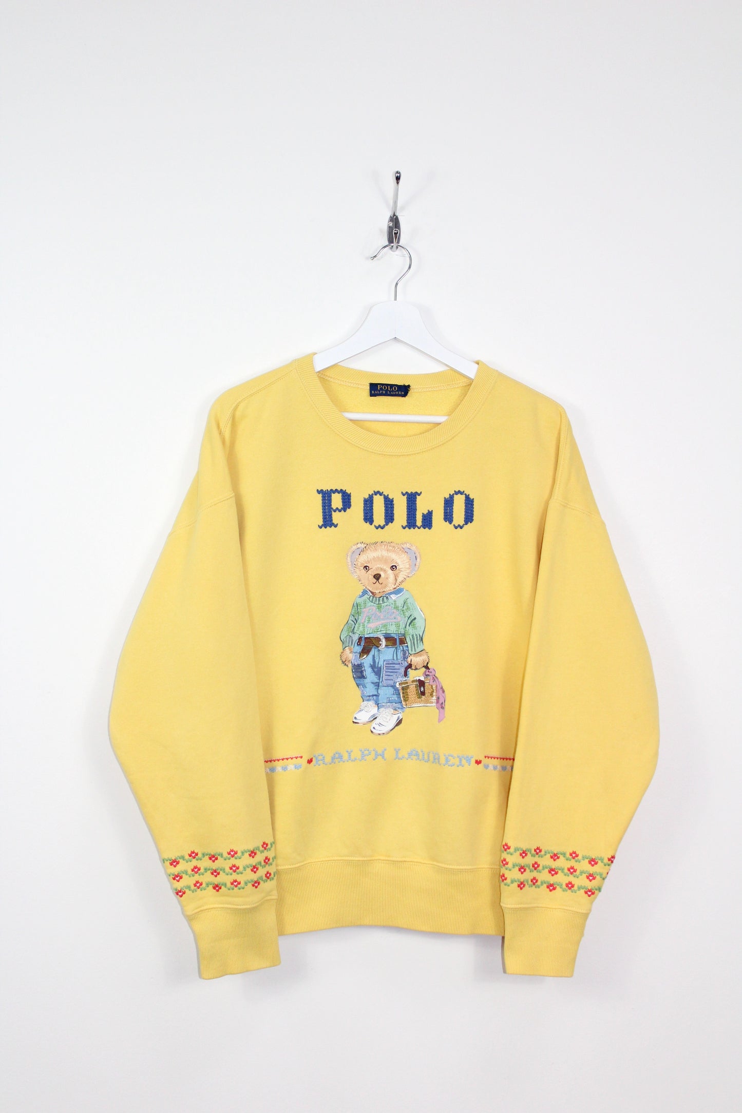 POLO RALPH LAUREN NEW ORLEANS POLO BEAR FLEECE SWEATSHIRT LARGE