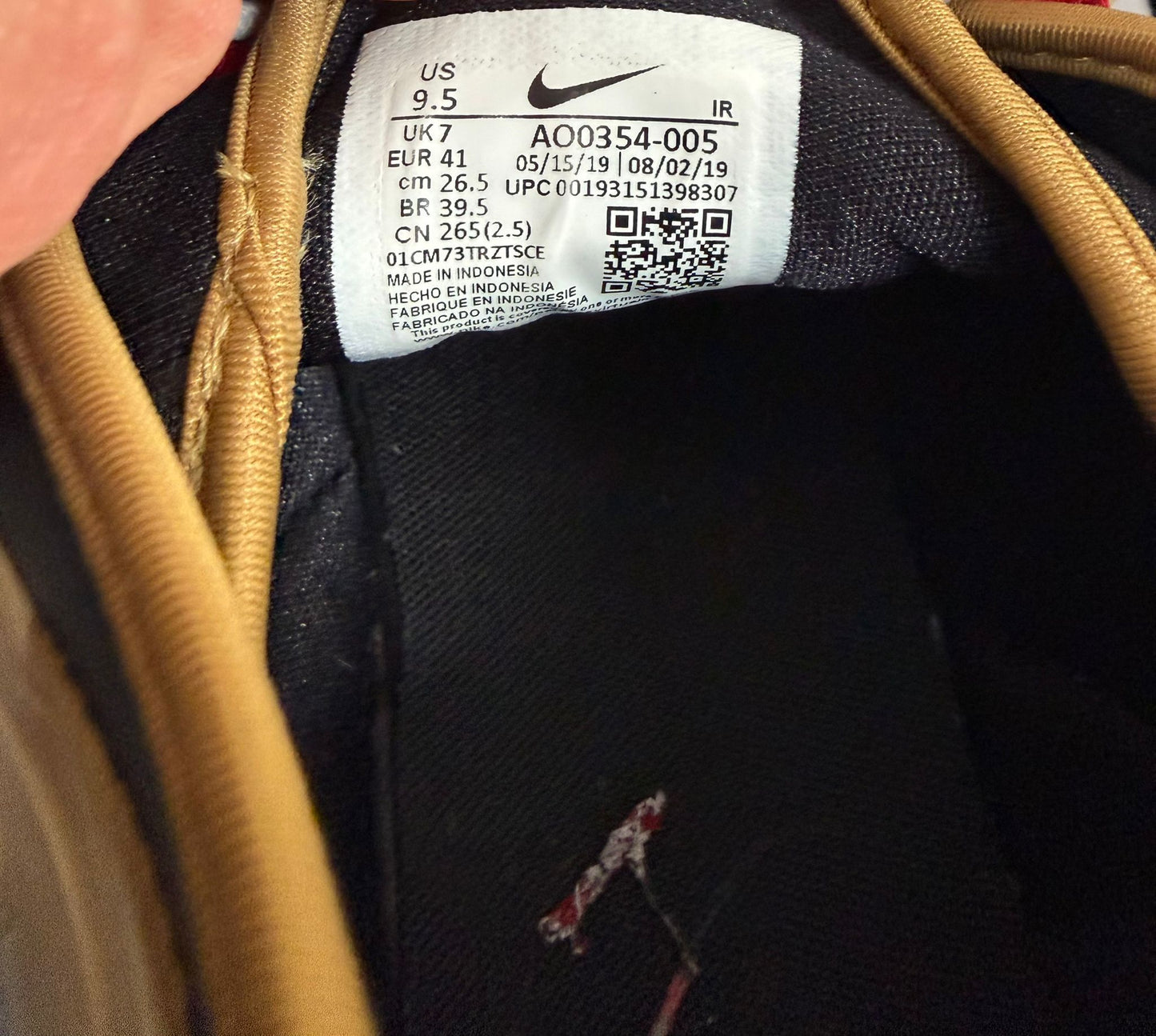 NIKE ZOOM 2K ICON CLASH BLACK-METALLIC GOLD TRAINERS SIZE UK 7