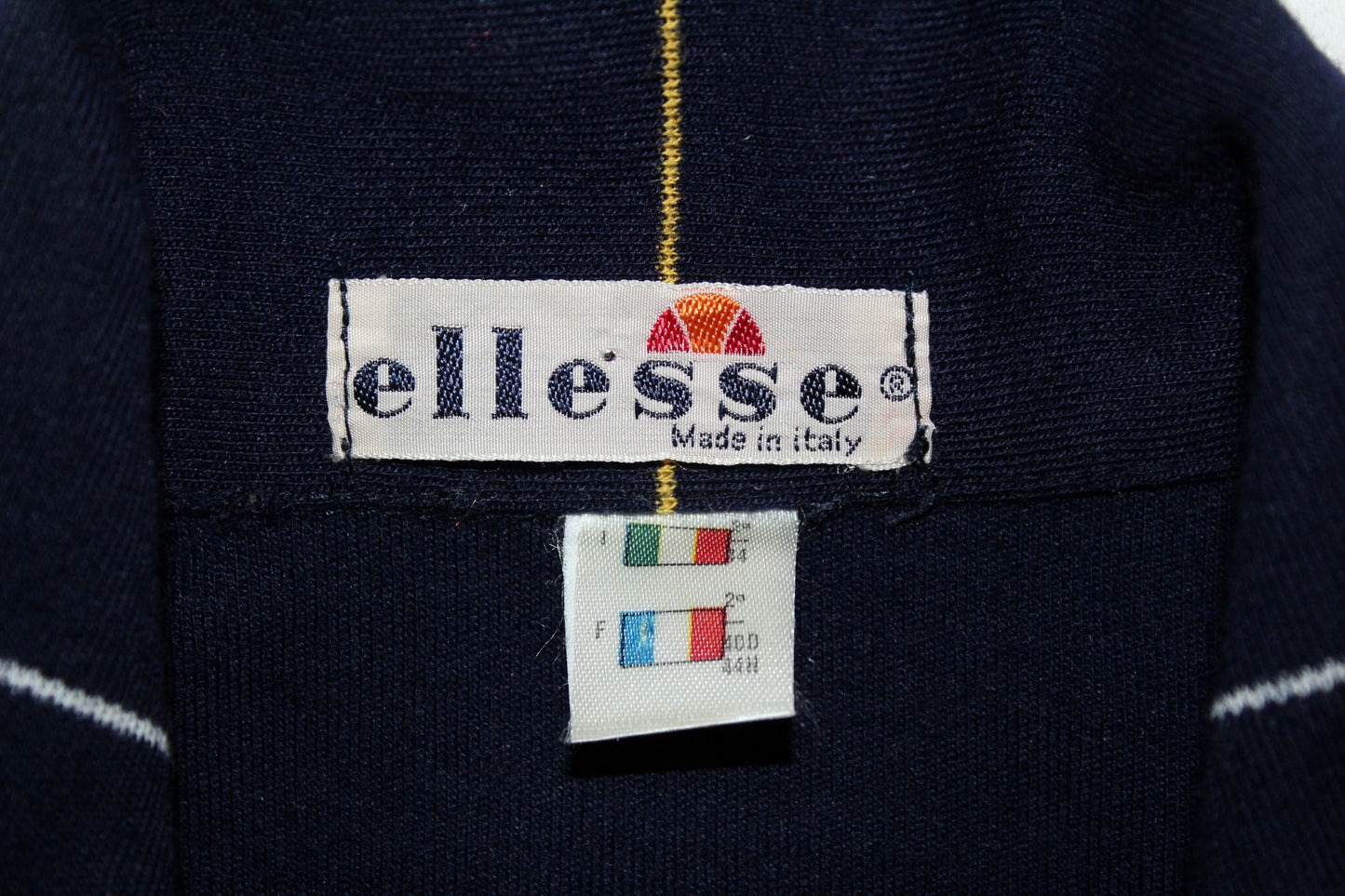 ELLESSE 80'S VINTAGE WOOL MIX TENNIS TRACKSUIT TOP JACKET SMALL