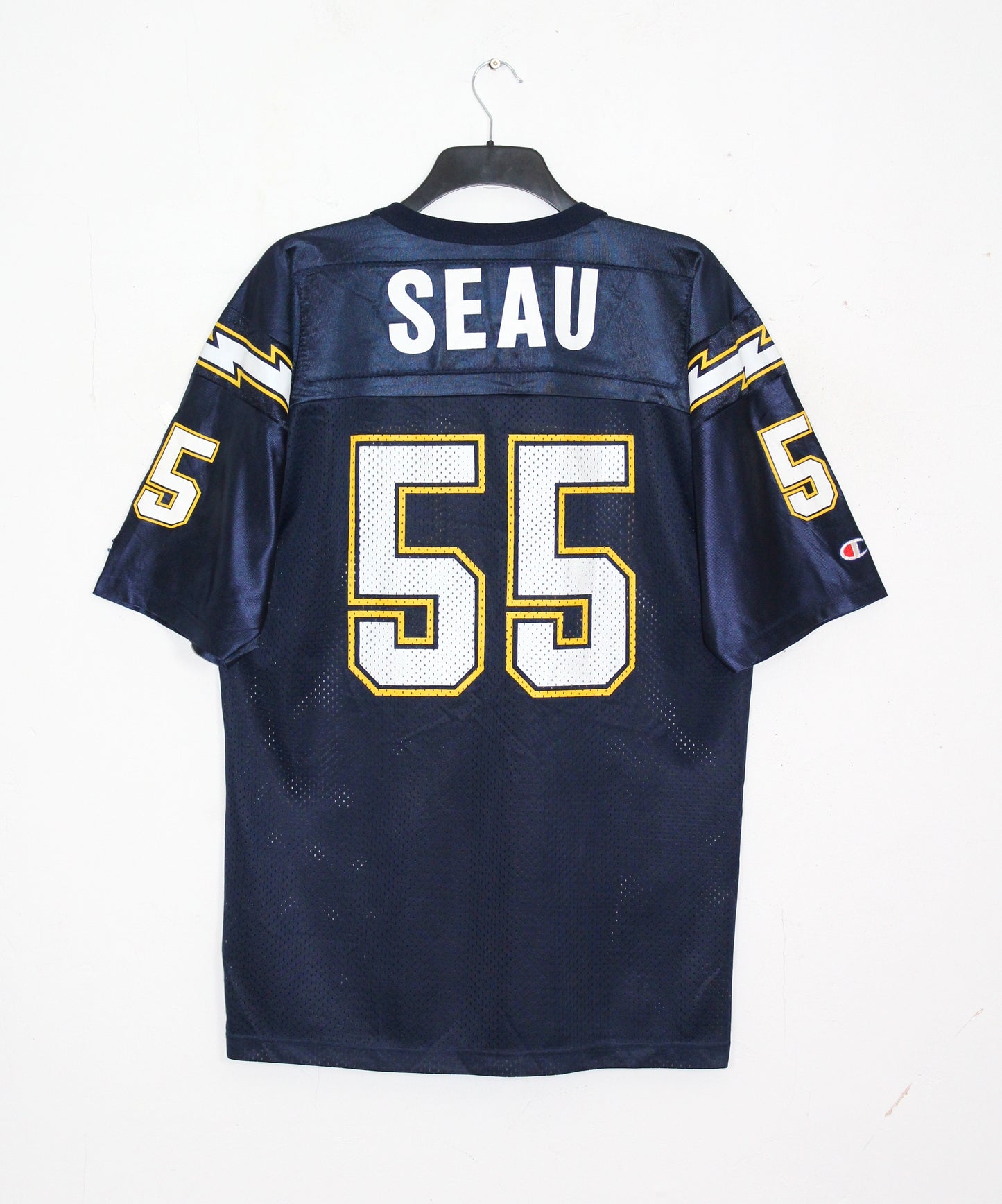 CHAMPION SAN DIEGO CHARGERS 1994 #55 JUNIOR SEAU NFL JERSEY MEDIUM